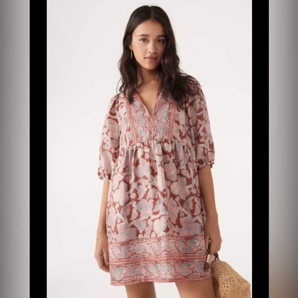 BA&SH Iriz Dress - Rose Size XS Silk